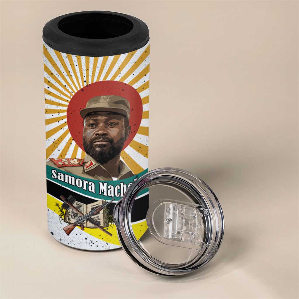 Samora Machel 4 in 1 Can Cooler Tumbler Radiant Sunburst Bold Anti-Colonial Quote Mozambique Liberation - African Revolutionary Art - Wonder Print Shop