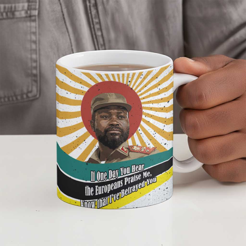 Samora Machel Ceramic Mug Radiant Sunburst Bold Anti-Colonial Quote Mozambique Liberation - African Revolutionary Art - Wonder Print Shop