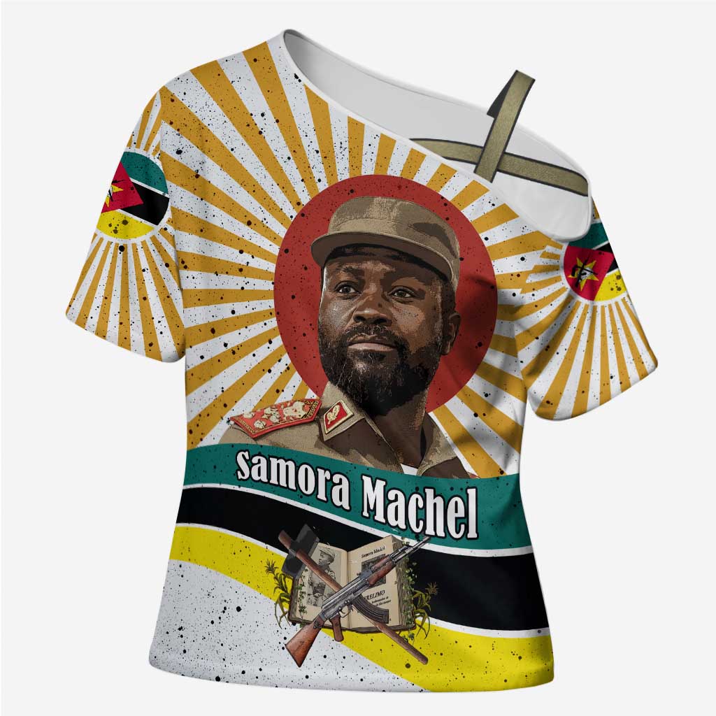 Samora Machel Cross Shoulder Shirt Radiant Sunburst Bold Anti-Colonial Quote Mozambique Liberation - African Revolutionary Art - Wonder Print Shop