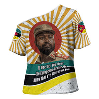 Samora Machel Cross Shoulder Shirt Radiant Sunburst Bold Anti-Colonial Quote Mozambique Liberation - African Revolutionary Art - Wonder Print Shop