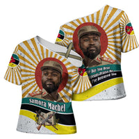 Samora Machel Cross Shoulder Shirt Radiant Sunburst Bold Anti-Colonial Quote Mozambique Liberation - African Revolutionary Art - Wonder Print Shop