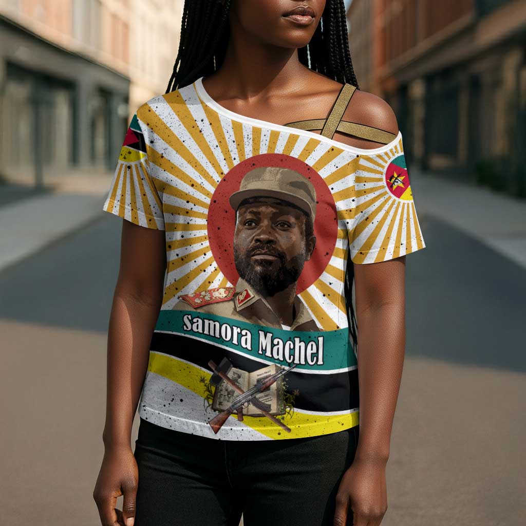Samora Machel Cross Shoulder Shirt Radiant Sunburst Bold Anti-Colonial Quote Mozambique Liberation - African Revolutionary Art - Wonder Print Shop