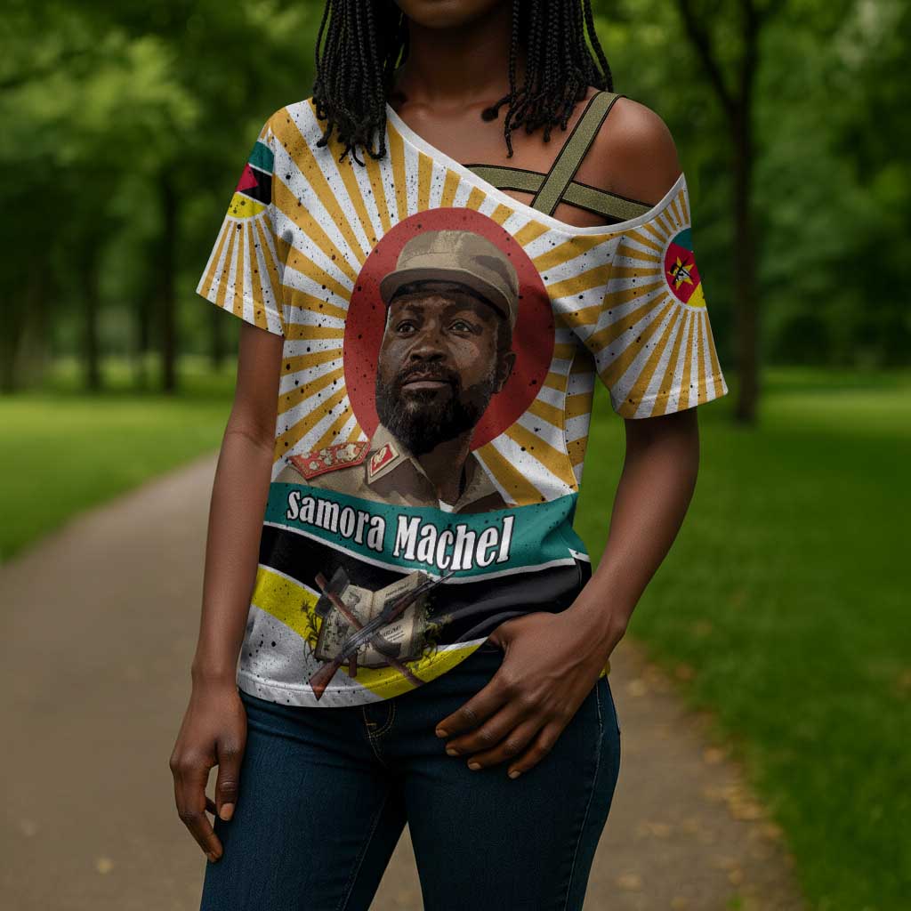 Samora Machel Cross Shoulder Shirt Radiant Sunburst Bold Anti-Colonial Quote Mozambique Liberation - African Revolutionary Art - Wonder Print Shop