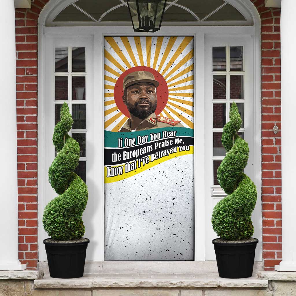 Samora Machel Door Cover Radiant Sunburst Bold Anti-Colonial Quote Mozambique Liberation - African Revolutionary Art - Wonder Print Shop