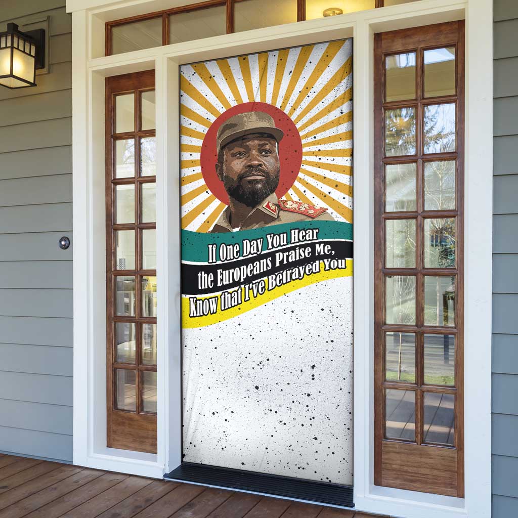 Samora Machel Door Cover Radiant Sunburst Bold Anti-Colonial Quote Mozambique Liberation - African Revolutionary Art - Wonder Print Shop