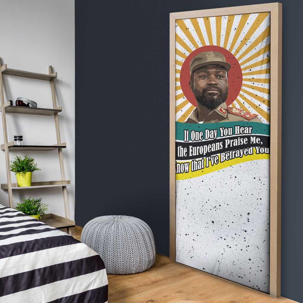 Samora Machel Door Cover Radiant Sunburst Bold Anti-Colonial Quote Mozambique Liberation - African Revolutionary Art - Wonder Print Shop