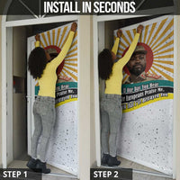 Samora Machel Door Cover Radiant Sunburst Bold Anti-Colonial Quote Mozambique Liberation - African Revolutionary Art - Wonder Print Shop