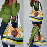 Samora Machel Grocery Bag Radiant Sunburst Bold Anti-Colonial Quote Mozambique Liberation - African Revolutionary Art - Wonder Print Shop