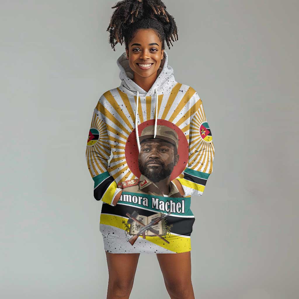 Samora Machel Hoodie Dress Radiant Sunburst Bold Anti-Colonial Quote Mozambique Liberation - African Revolutionary Art - Wonder Print Shop