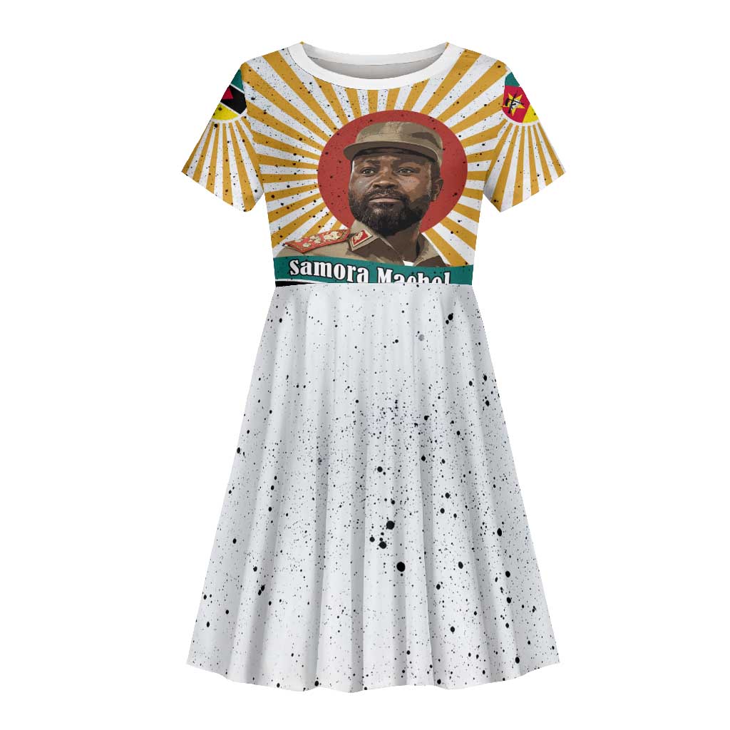 Samora Machel Kid Short Sleeve Dress Radiant Sunburst Bold Anti-Colonial Quote Mozambique Liberation - African Revolutionary Art - Wonder Print Shop