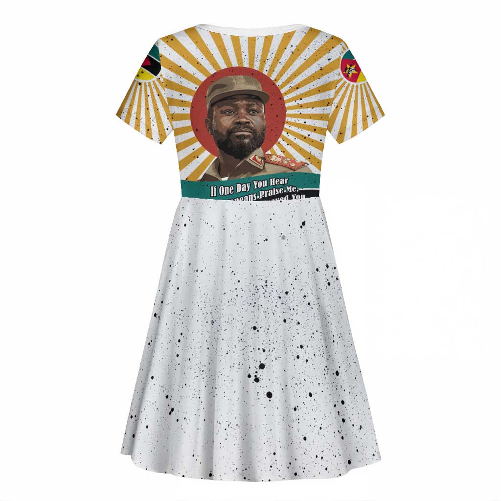 Samora Machel Kid Short Sleeve Dress Radiant Sunburst Bold Anti-Colonial Quote Mozambique Liberation - African Revolutionary Art - Wonder Print Shop