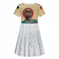 Samora Machel Kid Short Sleeve Dress Radiant Sunburst Bold Anti-Colonial Quote Mozambique Liberation - African Revolutionary Art - Wonder Print Shop