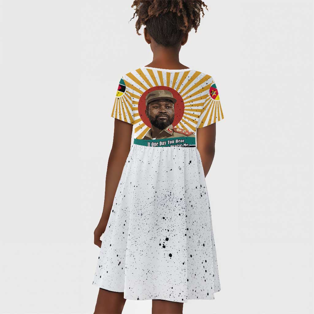 Samora Machel Kid Short Sleeve Dress Radiant Sunburst Bold Anti-Colonial Quote Mozambique Liberation - African Revolutionary Art - Wonder Print Shop