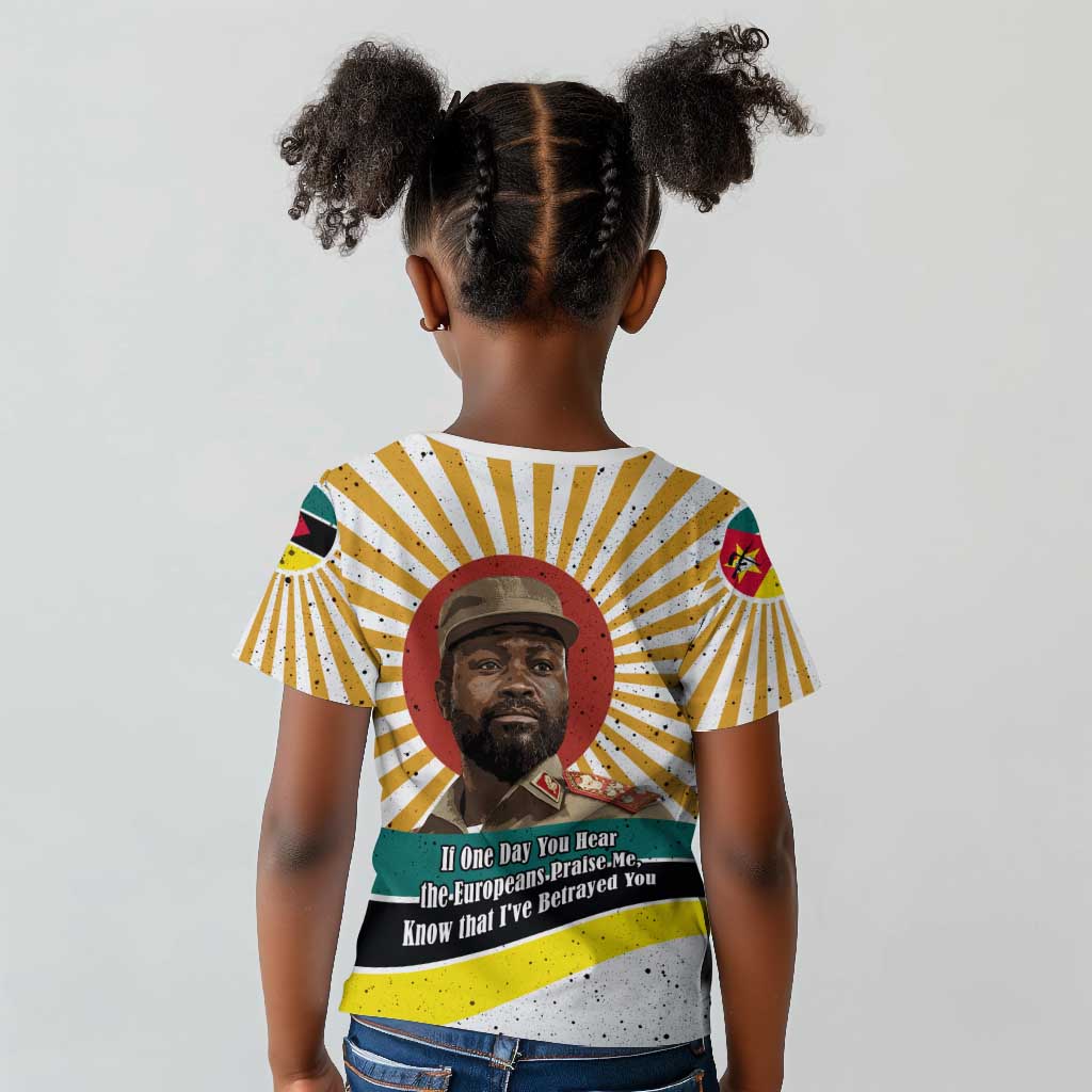 Samora Machel Kid T shirt Radiant Sunburst Bold Anti-Colonial Quote Mozambique Liberation - African Revolutionary Art - Wonder Print Shop