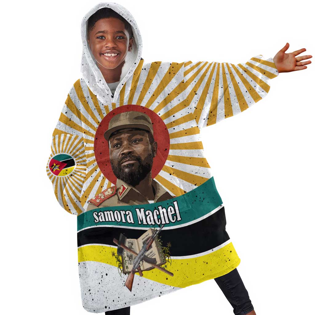 Samora Machel Kid Wearable Blanket Hoodie Radiant Sunburst Bold Anti-Colonial Quote Mozambique Liberation - African Revolutionary Art - Wonder Print Shop