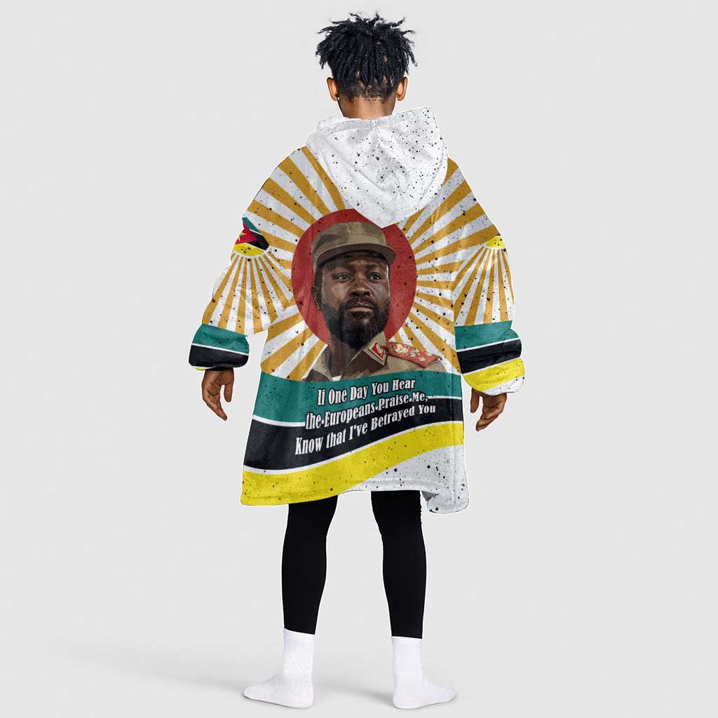 Samora Machel Kid Wearable Blanket Hoodie Radiant Sunburst Bold Anti-Colonial Quote Mozambique Liberation - African Revolutionary Art - Wonder Print Shop