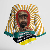 Samora Machel Kimono Sleeve Blouse Radiant Sunburst Bold Anti-Colonial Quote Mozambique Liberation - African Revolutionary Art - Wonder Print Shop