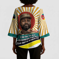 Samora Machel Kimono Sleeve Blouse Radiant Sunburst Bold Anti-Colonial Quote Mozambique Liberation - African Revolutionary Art - Wonder Print Shop