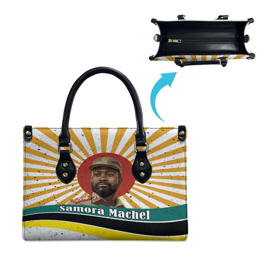 Samora Machel Leather Bag Radiant Sunburst Bold Anti-Colonial Quote Mozambique Liberation - African Revolutionary Art - Wonder Print Shop