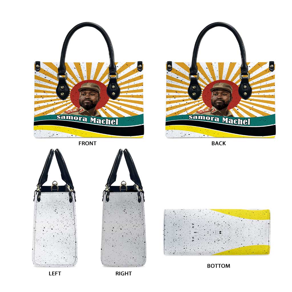 Samora Machel Leather Bag Radiant Sunburst Bold Anti-Colonial Quote Mozambique Liberation - African Revolutionary Art - Wonder Print Shop