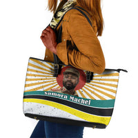 Samora Machel Leather Tote Bag Radiant Sunburst Bold Anti-Colonial Quote Mozambique Liberation - African Revolutionary Art - Wonder Print Shop