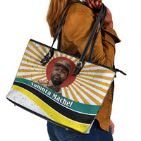Samora Machel Leather Tote Bag Radiant Sunburst Bold Anti-Colonial Quote Mozambique Liberation - African Revolutionary Art - Wonder Print Shop