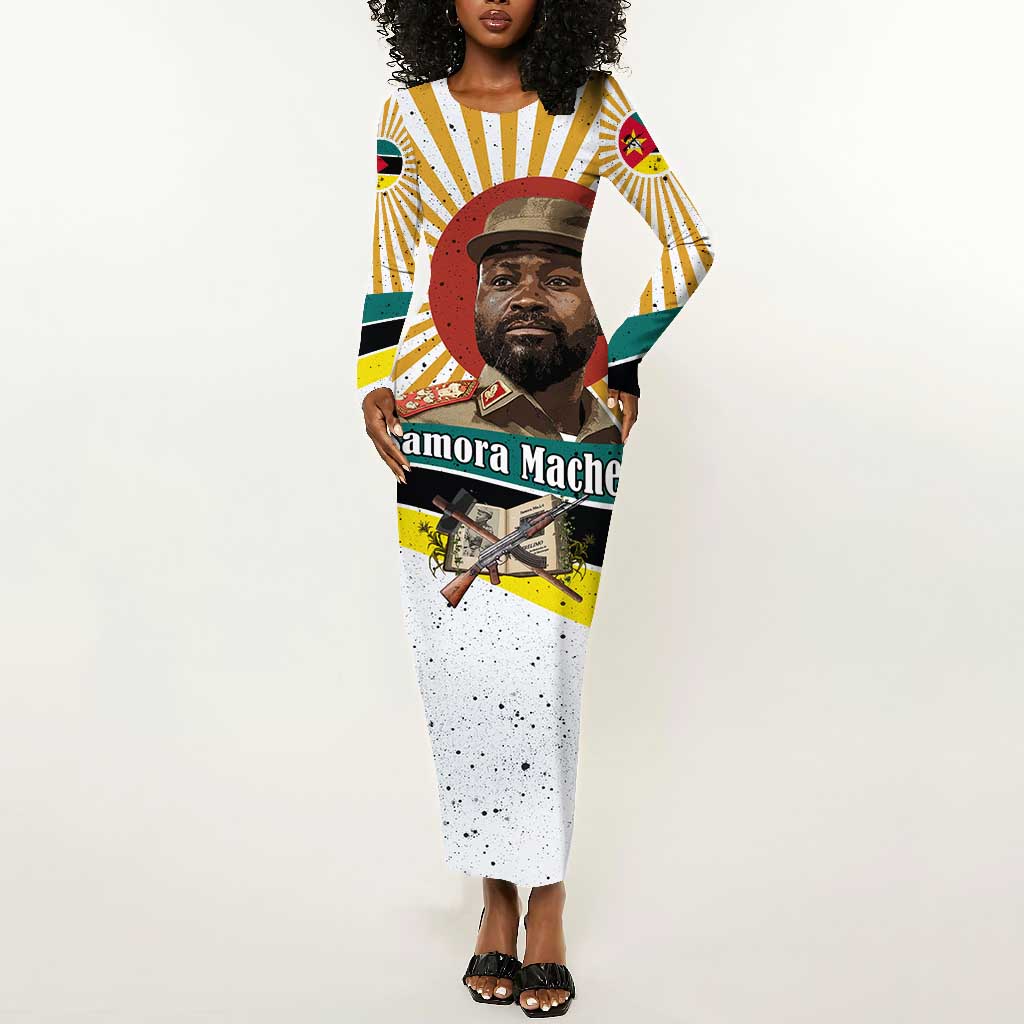 Samora Machel Long Sleeve Bodycon Dress Radiant Sunburst Bold Anti-Colonial Quote Mozambique Liberation - African Revolutionary Art - Wonder Print Shop