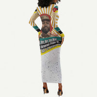 Samora Machel Long Sleeve Bodycon Dress Radiant Sunburst Bold Anti-Colonial Quote Mozambique Liberation - African Revolutionary Art - Wonder Print Shop