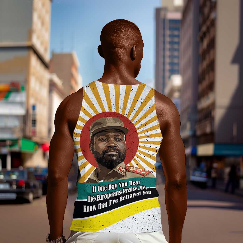 Samora Machel Men Tank Top Radiant Sunburst Bold Anti-Colonial Quote Mozambique Liberation - African Revolutionary Art - Wonder Print Shop