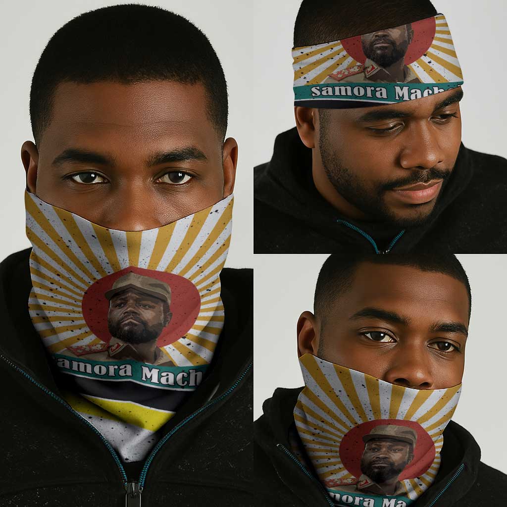 Samora Machel Neck Gaiter Radiant Sunburst Bold Anti-Colonial Quote Mozambique Liberation - African Revolutionary Art - Wonder Print Shop