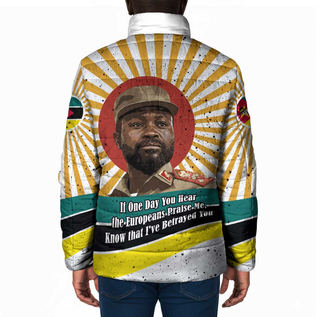 Samora Machel Padded Jacket Radiant Sunburst Bold Anti-Colonial Quote Mozambique Liberation - African Revolutionary Art - Wonder Print Shop