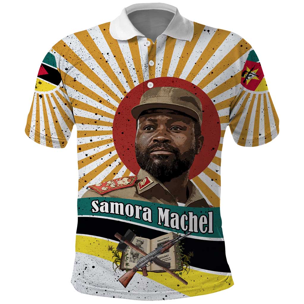 Samora Machel Polo Shirt Radiant Sunburst Bold Anti-Colonial Quote Mozambique Liberation - African Revolutionary Art - Wonder Print Shop