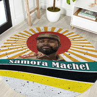 Samora Machel Round Carpet Radiant Sunburst Bold Anti-Colonial Quote Mozambique Liberation - African Revolutionary Art - Wonder Print Shop