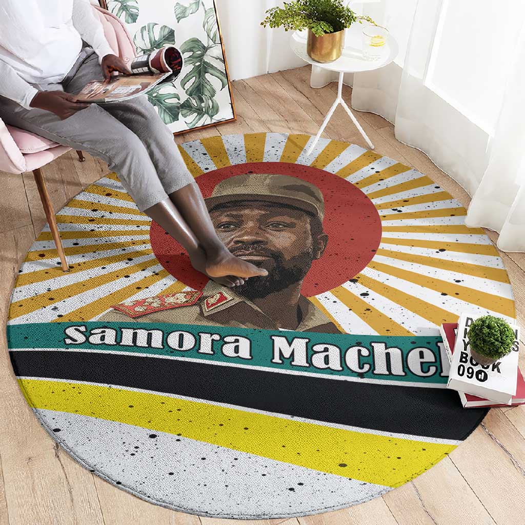 Samora Machel Round Carpet Radiant Sunburst Bold Anti-Colonial Quote Mozambique Liberation - African Revolutionary Art - Wonder Print Shop