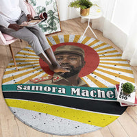 Samora Machel Round Carpet Radiant Sunburst Bold Anti-Colonial Quote Mozambique Liberation - African Revolutionary Art - Wonder Print Shop