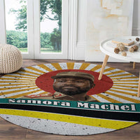 Samora Machel Round Carpet Radiant Sunburst Bold Anti-Colonial Quote Mozambique Liberation - African Revolutionary Art - Wonder Print Shop