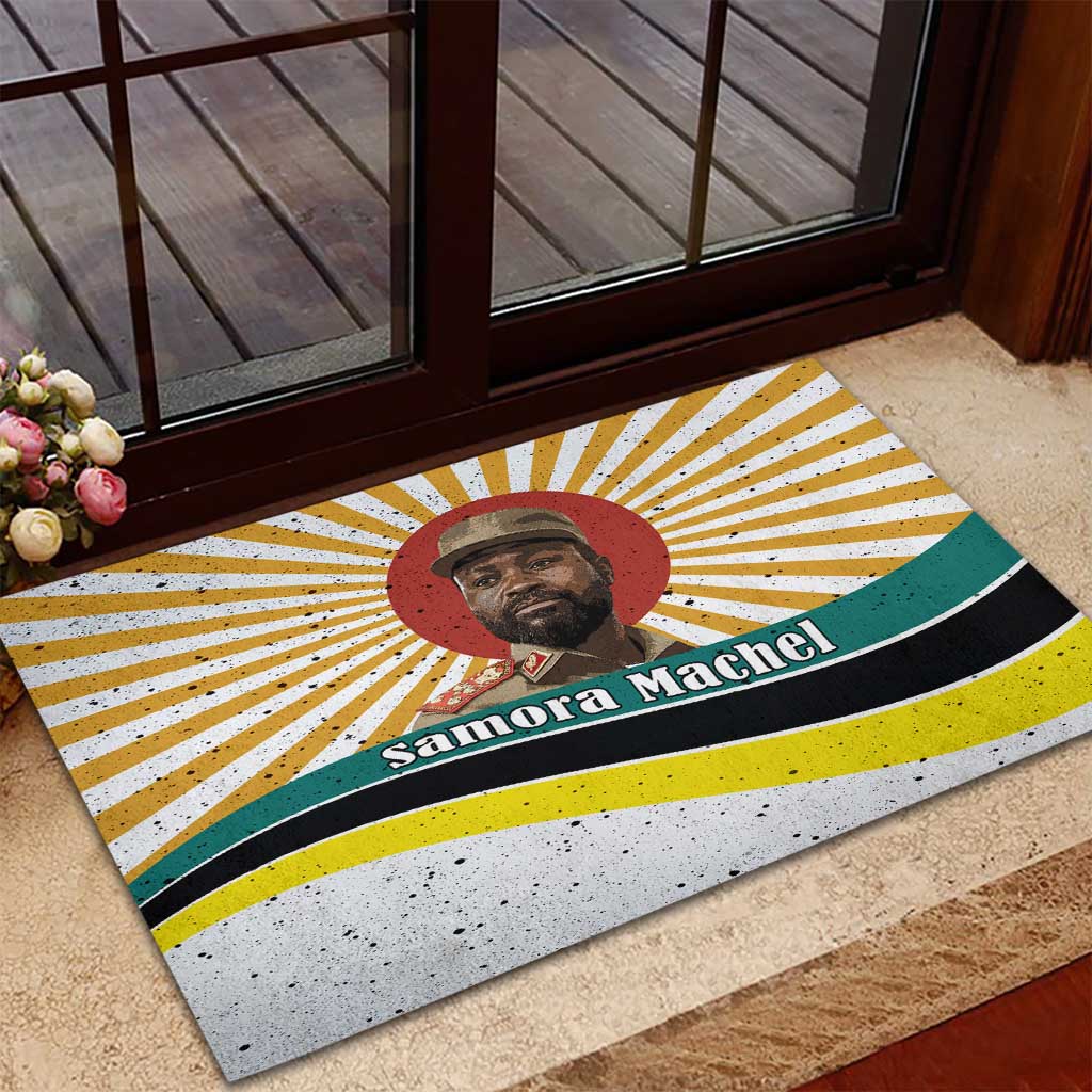 Samora Machel Rubber Doormat Radiant Sunburst Bold Anti-Colonial Quote Mozambique Liberation - African Revolutionary Art - Wonder Print Shop