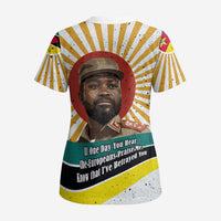 Samora Machel Scrub Top Radiant Sunburst Bold Anti-Colonial Quote Mozambique Liberation - African Revolutionary Art - Wonder Print Shop