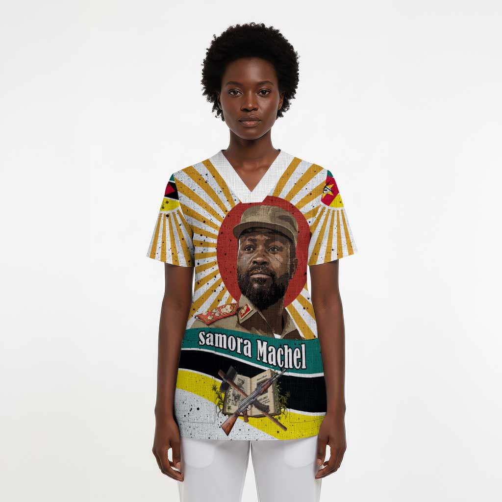 Samora Machel Scrub Top Radiant Sunburst Bold Anti-Colonial Quote Mozambique Liberation - African Revolutionary Art - Wonder Print Shop