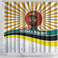 Samora Machel Shower Curtain Radiant Sunburst Bold Anti-Colonial Quote Mozambique Liberation - African Revolutionary Art - Wonder Print Shop