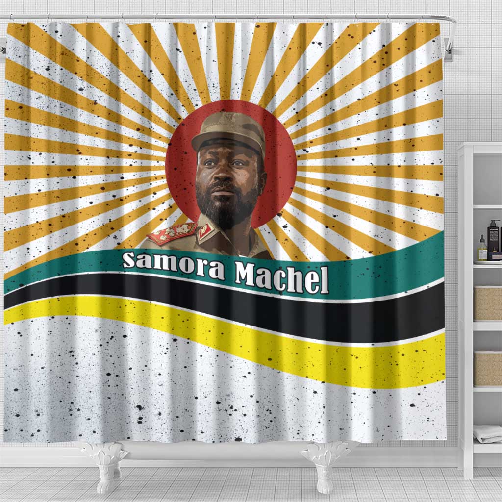 Samora Machel Shower Curtain Radiant Sunburst Bold Anti-Colonial Quote Mozambique Liberation - African Revolutionary Art - Wonder Print Shop