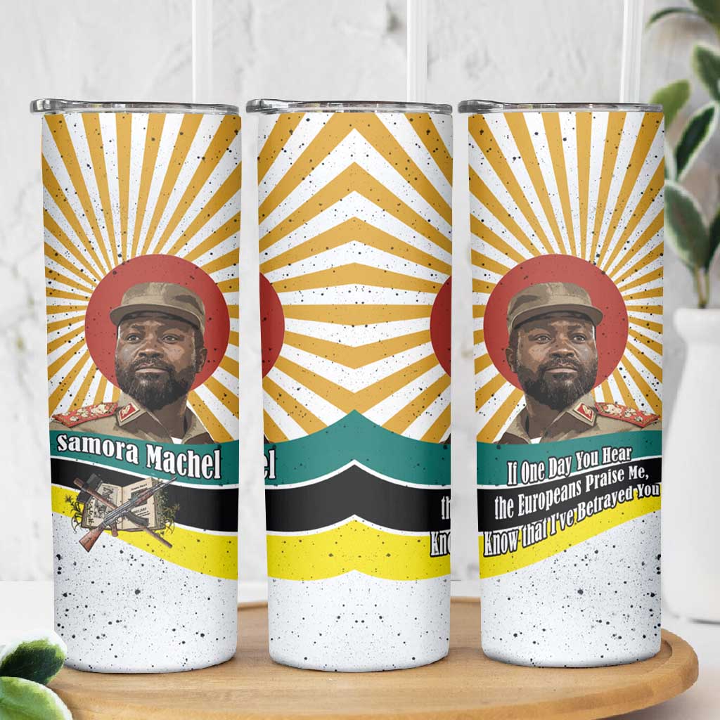 Samora Machel Skinny Tumbler Radiant Sunburst Bold Anti-Colonial Quote Mozambique Liberation - African Revolutionary Art - Wonder Print Shop