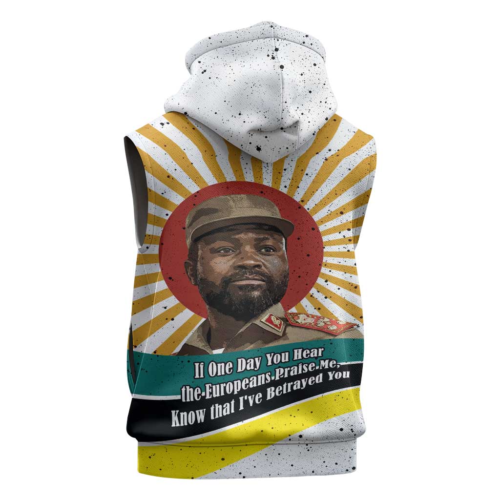 Samora Machel Sleeveless Hoodie Radiant Sunburst Bold Anti-Colonial Quote Mozambique Liberation - African Revolutionary Art - Wonder Print Shop