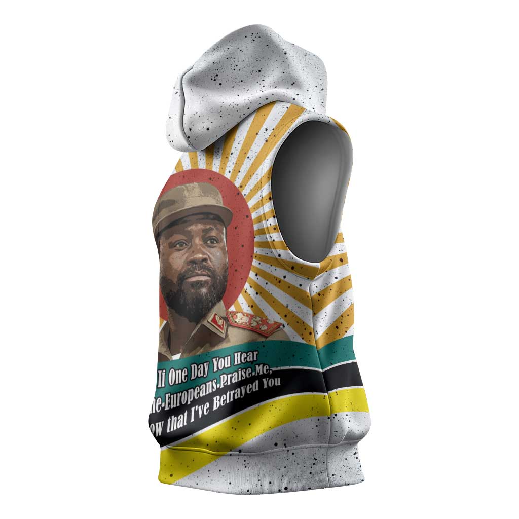 Samora Machel Sleeveless Hoodie Radiant Sunburst Bold Anti-Colonial Quote Mozambique Liberation - African Revolutionary Art - Wonder Print Shop