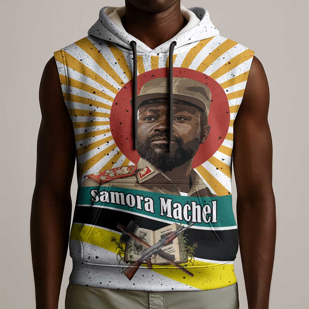 Samora Machel Sleeveless Hoodie Radiant Sunburst Bold Anti-Colonial Quote Mozambique Liberation - African Revolutionary Art - Wonder Print Shop