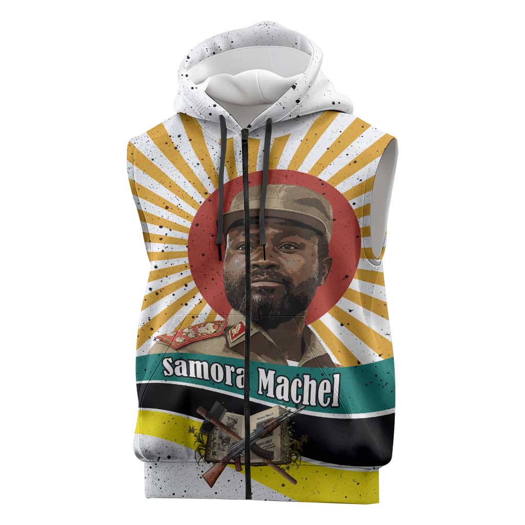 Samora Machel Sleeveless Zip Hoodie Radiant Sunburst Bold Anti-Colonial Quote Mozambique Liberation - African Revolutionary Art - Wonder Print Shop