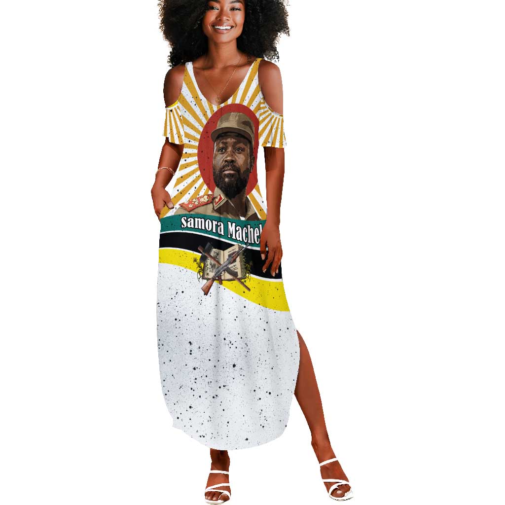 Samora Machel Summer Maxi Dress Radiant Sunburst Bold Anti-Colonial Quote Mozambique Liberation - African Revolutionary Art - Wonder Print Shop