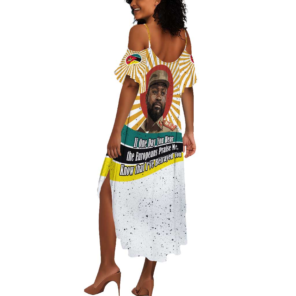 Samora Machel Summer Maxi Dress Radiant Sunburst Bold Anti-Colonial Quote Mozambique Liberation - African Revolutionary Art - Wonder Print Shop