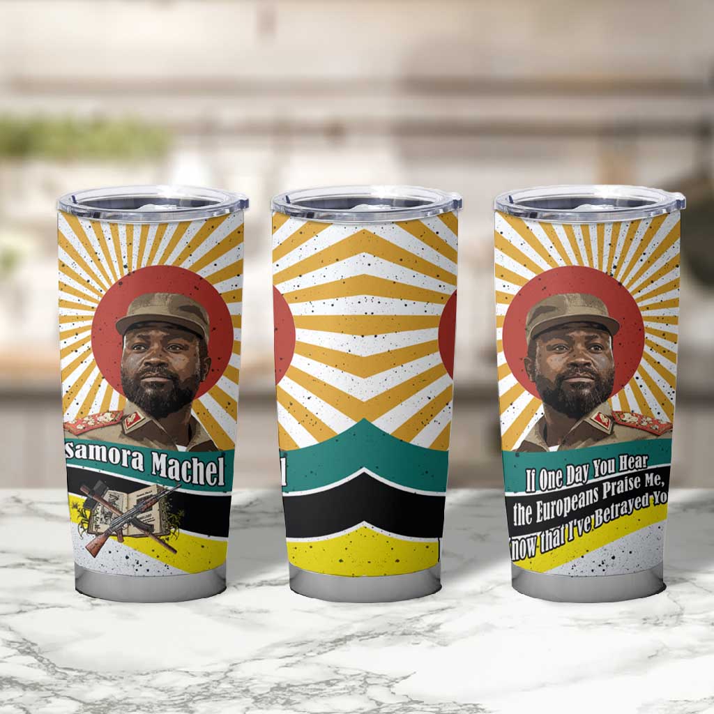 Samora Machel Tumbler Cup Radiant Sunburst Bold Anti-Colonial Quote Mozambique Liberation - African Revolutionary Art - Wonder Print Shop