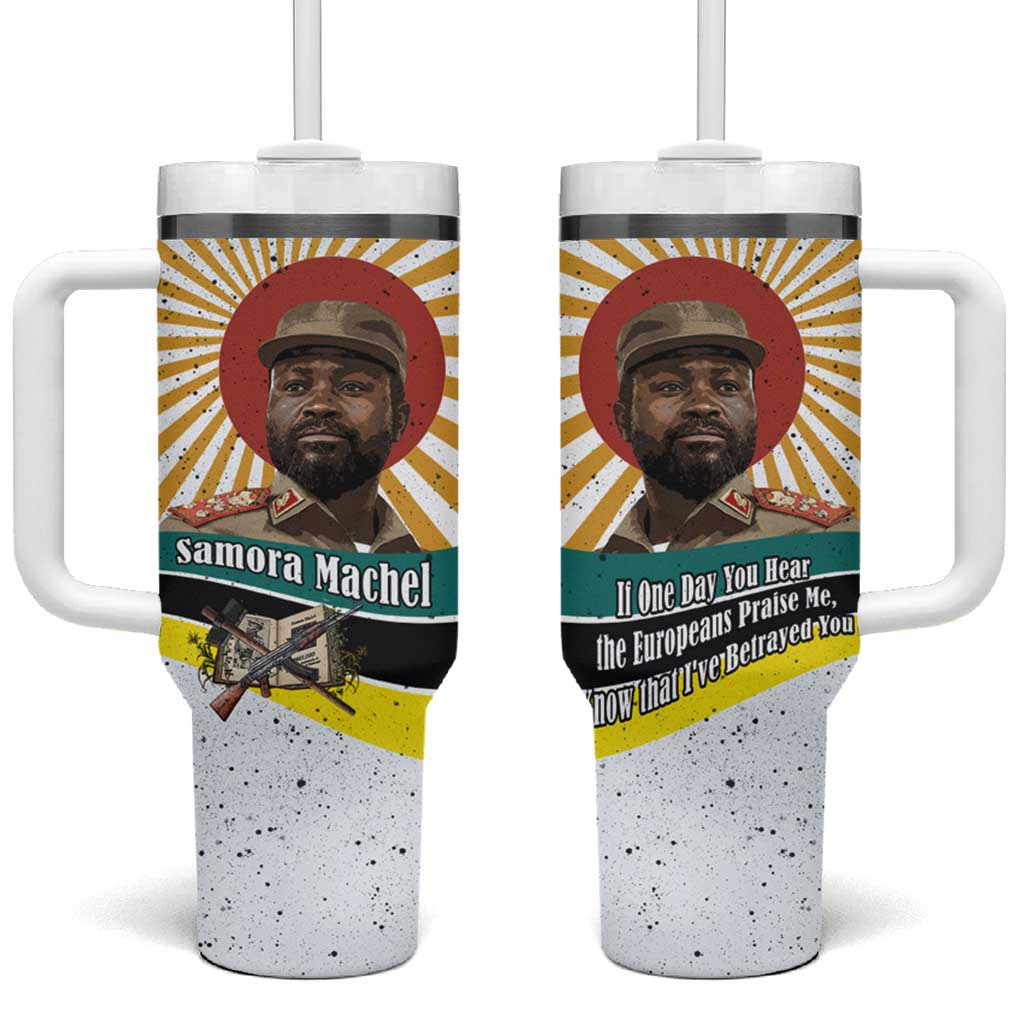 Samora Machel Tumbler With Handle Radiant Sunburst Bold Anti-Colonial Quote Mozambique Liberation - African Revolutionary Art - Wonder Print Shop